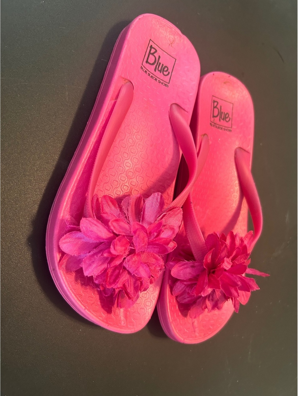 Pink Floral Flip Flop Sandals Size 1/2